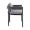 Armen Living Argiope Outdoor Patio Dining Chairs in Aluminum with Gray Cushions, PK2 840254332997 - alternate 3